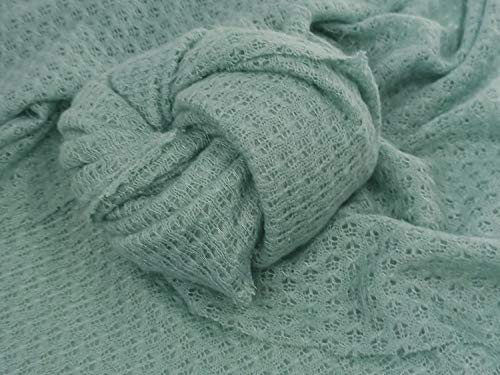 Honra Orraphtstu 2Pcs Props for Newborn Photoshoot Mohair Wrap Headband Baby Photo Posing Photography Knit Textured Stretchy (Wrap only, Green) - Image 2