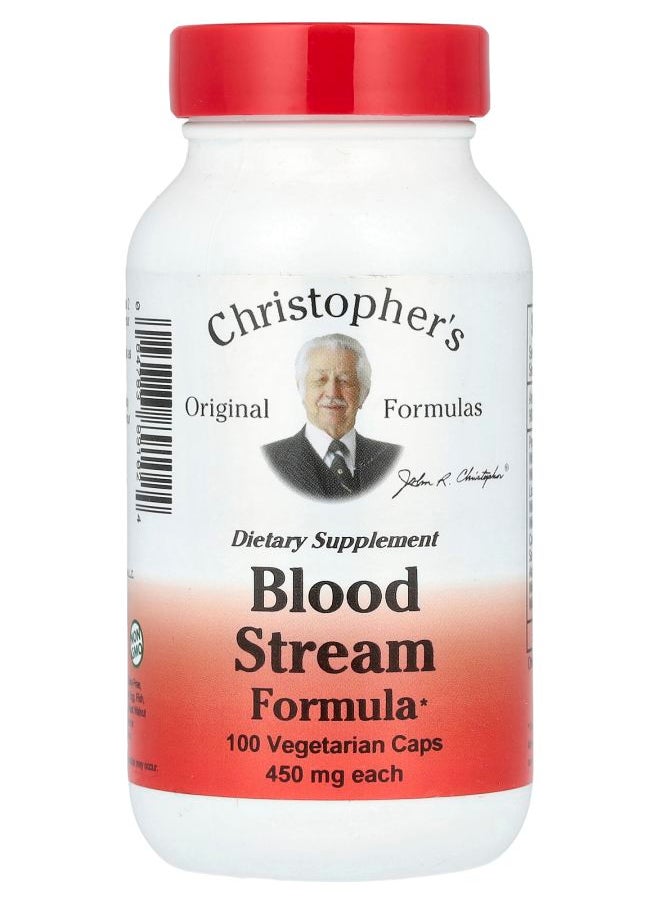 Christopher's Original Formulas Blood Stream Formula 450 mg 100 Vegetarian Caps (225 mg Per Cap) 