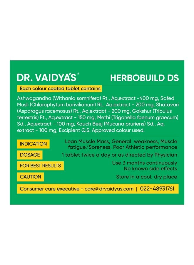 DR. VAIDYA'S Dr. Vaidya's Herbobuild DS (Double Strength) Capsules (Pack of 4 (30 Capsules))  - Image 5
