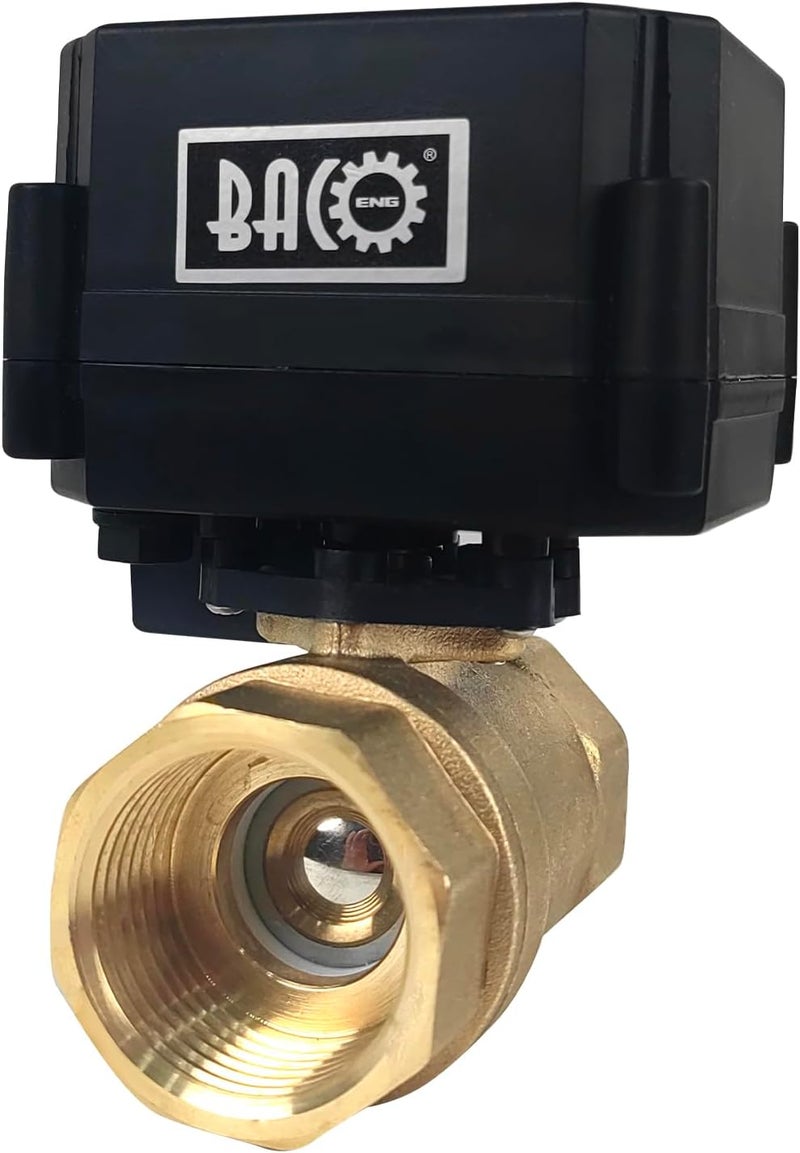 BACOENG Motorized Ball Valve, 2 Wire Auto Return 1" Brass Electrical Ball Valve - Image 1