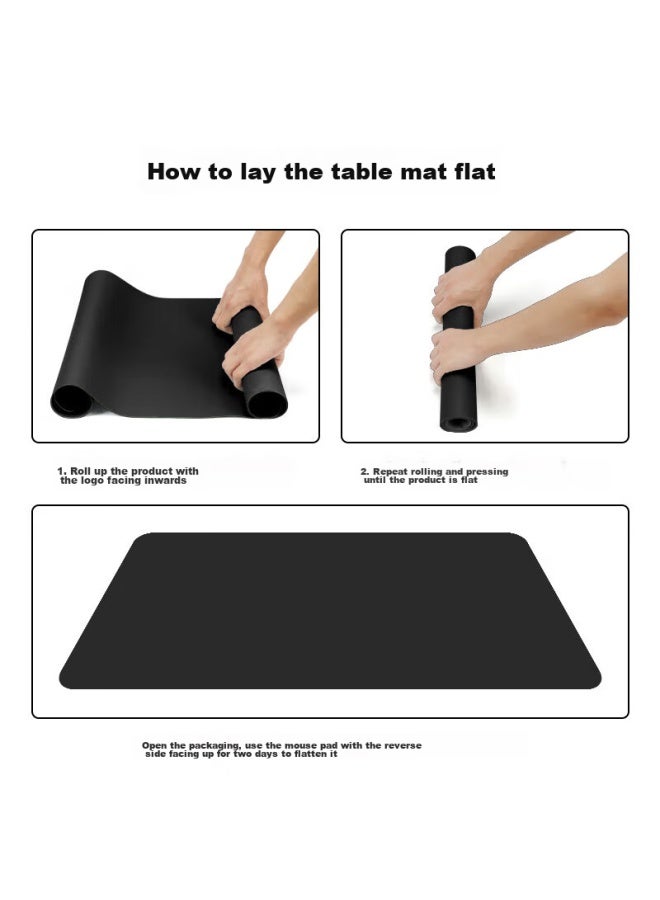 Jplayer Mouse Pad, Extra Large Office Desk Pad, Laptop Pad, Keyboard Pad, Home Office Writing Desk Pad, Waterproof Pad, Leather, Dirt-resistant, Customizable, Black, 120*60cm - Image 2
