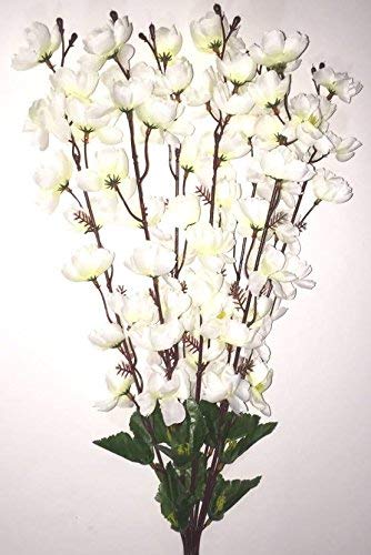 Coolkart Faux Silk White Orchid Artificial Flowers (Pack Of 1 Bunch) Made In India - Image 3