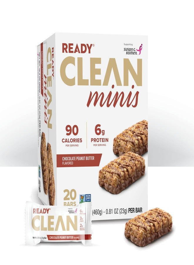 Ready® Clean Minis Protein Bars – Healthy Snack Bars with Whey Protein & Fiber | Gluten-Free, Non-GMO, On-the-Go Snack for Kids & Adults | 90 Cal Energy Bites | Chocolate Peanut Butter (20 bars) - Image 2