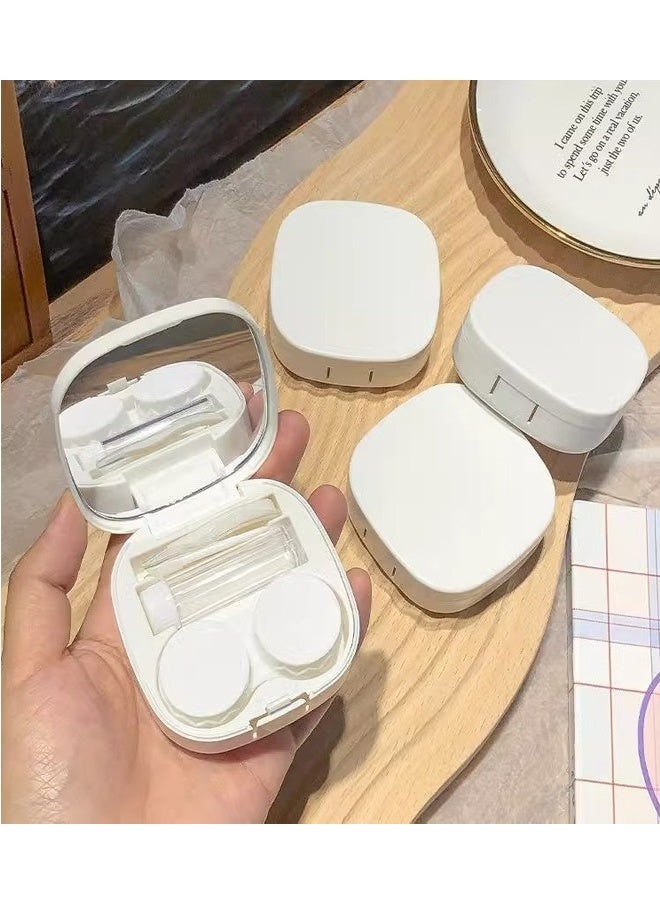 Contact Lens Case, Hard Travel Contact Lenses Box Holder Container Soak Storage Kit Cute With Mirror, Tweezers, Remover Tool Stick, Eye Contact Case Container - Image 1