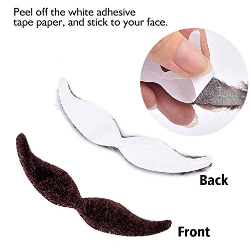 GooDay 60 Pcs Fake Mustache Fake Beard Face Mustaches Novelty Self Adhesive Mustaches Hairy Black Mustaches Costume Facial Hair False Mustaches Mexican for Adults Birthday Christmas Halloween Party - Image 2