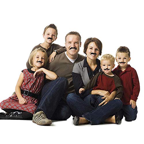 GooDay 60 Pcs Fake Mustache Fake Beard Face Mustaches Novelty Self Adhesive Mustaches Hairy Black Mustaches Costume Facial Hair False Mustaches Mexican for Adults Birthday Christmas Halloween Party - Image 5