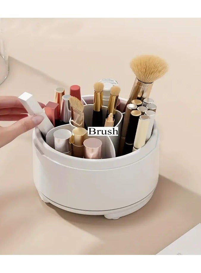 ORiTi Bear Designed Makeup Brush Holder with Dustproof Cover Rotating Organizer for Vanity Bathroom and Countertop Clear cover for easy Storage and access - Image 4