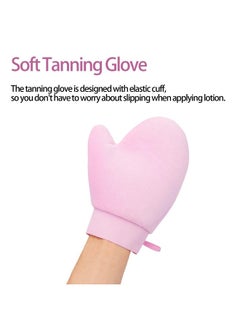 UNIMEIX UNIMEIX 4 Pack Self Tanning Mitt Applicator Kit Set Self Tan Back Applicator with Self Tanning Glove for Self Tan Mitt Mini Self Tan Glove and Sunscreen Brush (Pink)  - Image 3