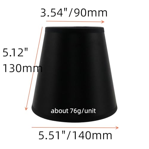 Tsnamay 6Pcs Small Lamp Shades Clip on Bulb,Handmade Chandelier Shades for Chandelier Lampshade, Black - Image 2