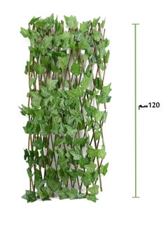 DRAMA HOME Bamboo Wooden Fence With Artificial Plants Green 1.2meter  - Image 1