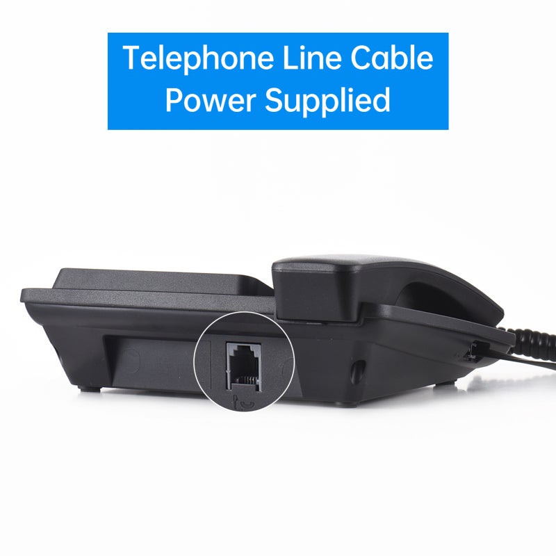 Bisofice Corded Phone Desk Landline Telephone Support One Touch Memory Button/Flash/Last Number Speed Dial 8-Ring Melody High Quality Sound Real-time Date for Elderly Seniors Home Office Business - Image 2