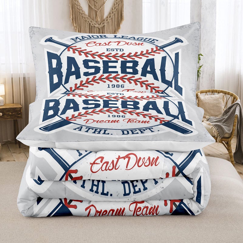 Bodhi Boys Comforter Set Full Size Sports Comforter for Boys Baseball Comforter Set Full Baseball Bedding Set for Kids Teen Comforter Bedding Set Full with Pillowcases - Image 3