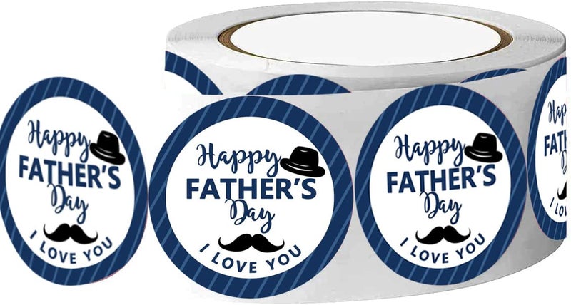 Besttile Happy Fathers Day Envelope Seals Labels Stickers Party2 Inch Fathers Day Gift Wrap Circle Labels for Party Favor500 Stickers Per Roll