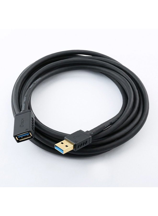 DTech USB 3.0 Extension Cable 10 Feet Type A Male to Female Extender - Black - 3m - Image 2