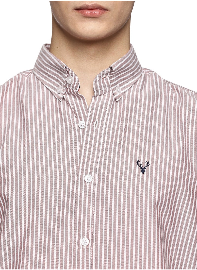 U.S. ELK Men's Button Down Shirt | Casual Slim Fit Shirt | Long Sleeve Oxford Shirts For Men | Smart Fit Cuff  - Image 5