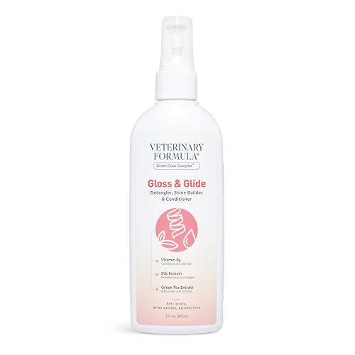 Veterinary Formula Smart Coat Complex Gloss Glide Detangler 8 Fl oz Shine Builder Conditioner Spray for Dogs Quickly Detangles Matted Hair with Silk Protein and Antioxidants - Image 1