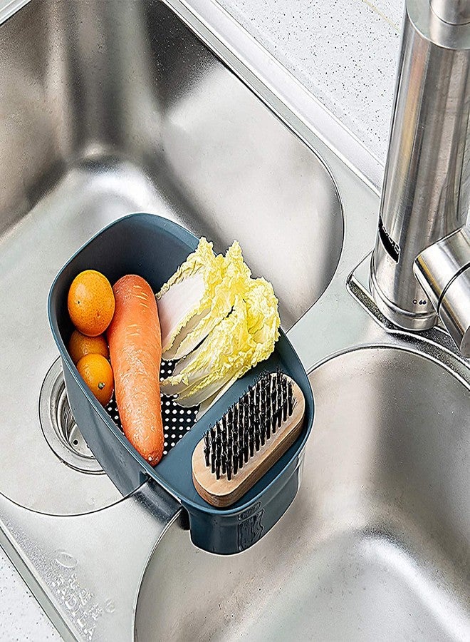 Barasti Sink Strainer Basket Kitchen Drain Shelf Sink Storage Holder for Washing Vegetables Fruits and Draining Water Multipurpose Adjustable Sink Basket - Image 4