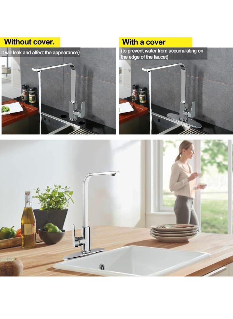 WENTCCION Kitchen Faucet, Kitchen Sink Mixer Tap with 360° Rotatable, Single-Handle High Arc Swan-Neck Modern Stainless Steel Kitchen Faucet, Kitchen Sink Faucets with 2 Hose - Image 4