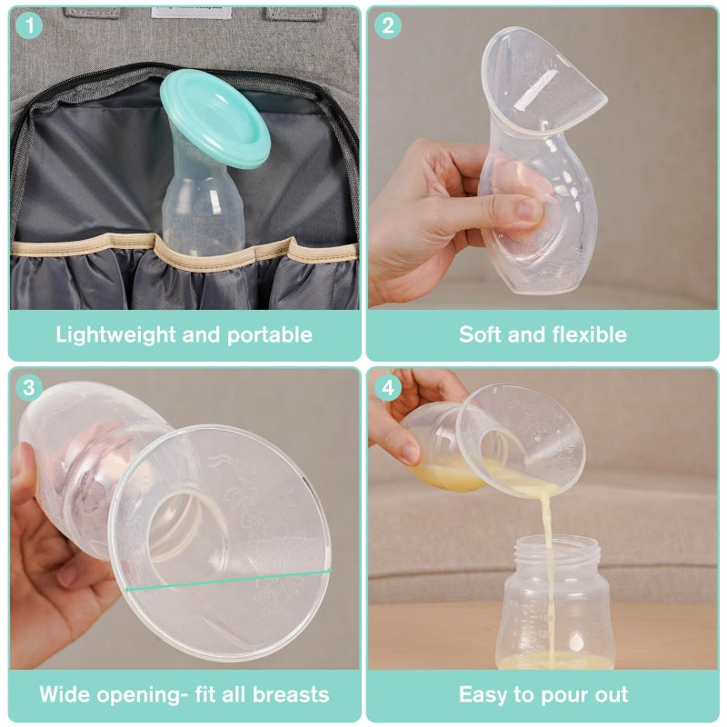 Bumblebee Manual Breast Pump with Breastfeeding Milk Saver Stopper& Lid in Gift Box Food Grade Silicone BPA PVC and Phthalate Free 3.04oz/90ml - Image 5