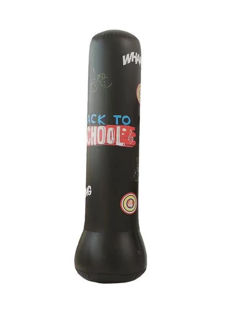 Generic Boxing Boxing Pillar Children's Toys Toys Kids Sports Toys Kids Sandbag Target Pillar Inflatable Boxing Toy Fitness Sandbag Children's Tumbler Toy - Black - Image 1