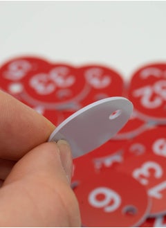 Generic Plastic ID Number Tags, Engraved Tags Key Tags Without Key Rings for Locker Dorm Hotel Bar Restaurant Club Restaurant Table Numbers (1-50, Red)  - Image 4