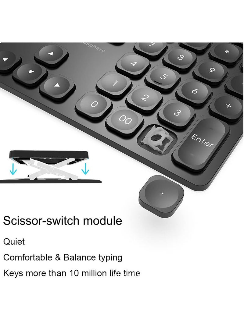Generic - Rechargeable dual Bluetooth numeric keypad Wireless numeric keypad, 36-key Bluetooth numeric keypad, portable accounting numeric calculator, rechargeable wireless numeric keypad for laptops/desktops/Surface Pro/laptops, Bluetooth 3.0 - Image 1