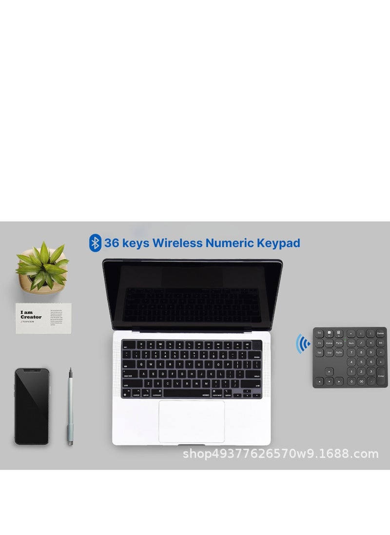 Generic - Rechargeable dual Bluetooth numeric keypad Wireless numeric keypad, 36-key Bluetooth numeric keypad, portable accounting numeric calculator, rechargeable wireless numeric keypad for laptops/desktops/Surface Pro/laptops, Bluetooth 3.0 - Image 1