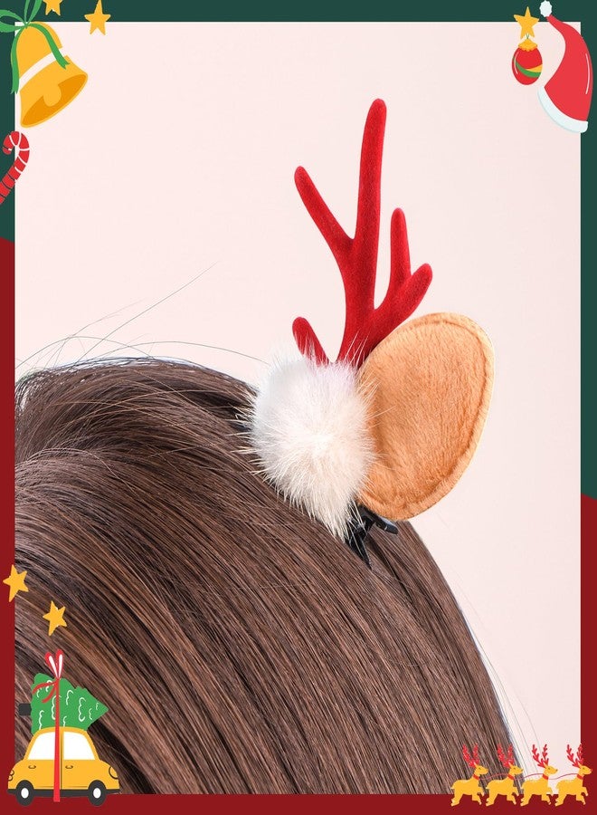 Etercycle Christmas Reindeer Antlers Hair Clips, Cute Deer Antlers Headband Deer Ears Hairbands, Beauty Antler Headdresses Hairpins Christmas Hair Accessories for Women (Red) - Image 5