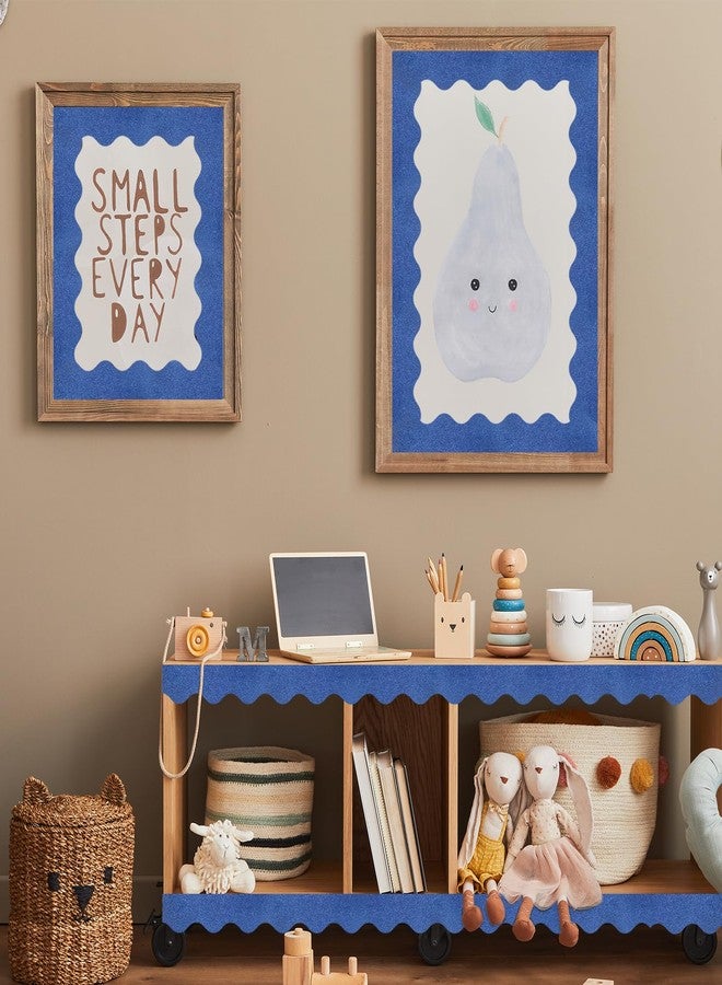 Aurtho 70Ft Shine Scalloped Bulletin Board Border- Blue Bulletin Board Border, Shiny Blue Trim Decorative Roll for Classroom, School, Office, Home - Image 5