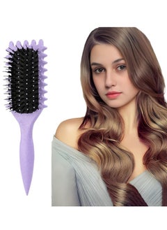 BUPY 2024 New Curly Hair Brush, Bounce Curl Define Styling Brush, Wet Dry Detangler Hair Brush,The Essential Tool For Shaping And Styling Your Curls, Achieve Perfectly Defined Curls (Purple)  - Image 1