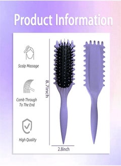 BUPY 2024 New Curly Hair Brush, Bounce Curl Define Styling Brush, Wet Dry Detangler Hair Brush,The Essential Tool For Shaping And Styling Your Curls, Achieve Perfectly Defined Curls (Purple)  - Image 2