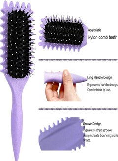 BUPY 2024 New Curly Hair Brush, Bounce Curl Define Styling Brush, Wet Dry Detangler Hair Brush,The Essential Tool For Shaping And Styling Your Curls, Achieve Perfectly Defined Curls (Purple)  - Image 4