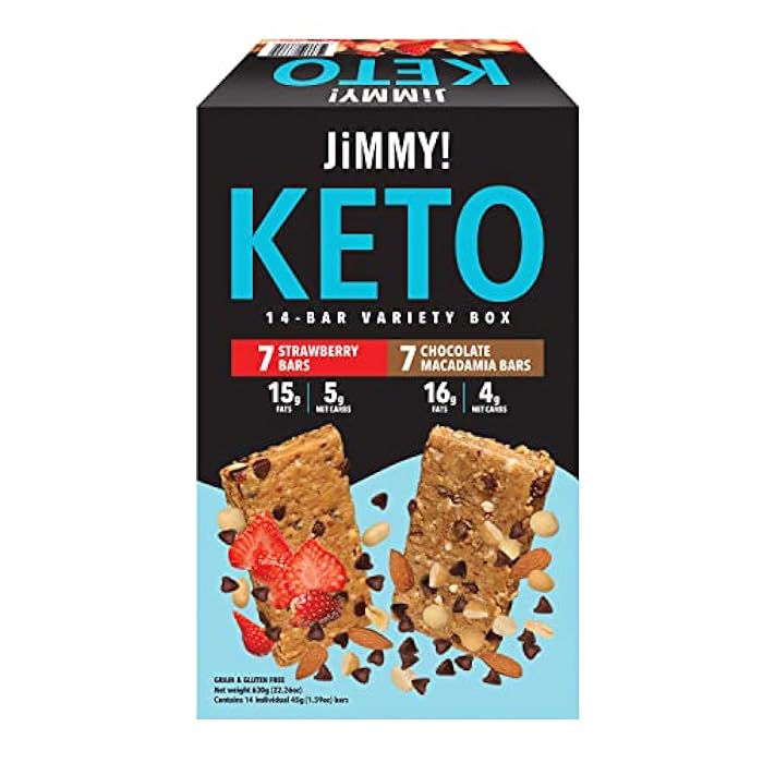 JIMMYBAR جي إم إم واي! كن نحيفًا، بارز مع فوائد، بار بروتين، صندوق متنوع، 14 بار، 1.59 أونصة (45 جرام) لكل منها - Image 1