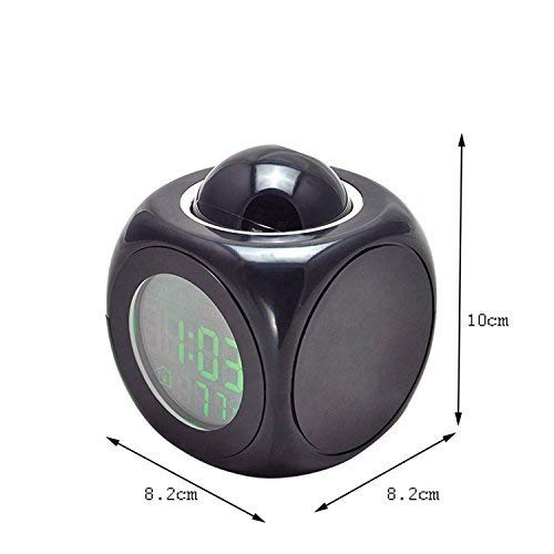 UK Enterprise Smart Digital LCD Table Clock Projection Snooze Clock Black - Image 3