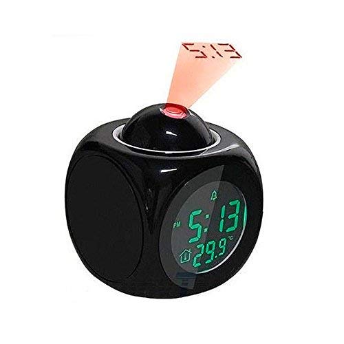 UK Enterprise Smart Digital LCD Table Clock Projection Snooze Clock Black - Image 1