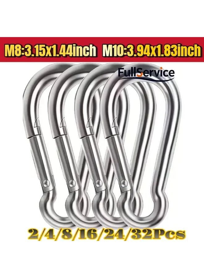 32pcs M8 Heavy Duty Spring Quick Release Carabiner Screw Lock Clip Outdoor Camping - Image 2