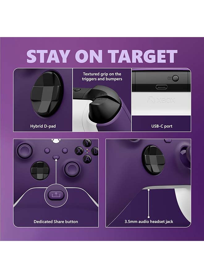 مايكروسوفت وحدة تحكم الألعاب اللاسلكية Xbox Core – Astral Purple – Xbox Series X|S، Xbox One، أجهزة الكمبيوتر التي تعمل بنظام Windows، وAndroid، وiOS - Image 3
