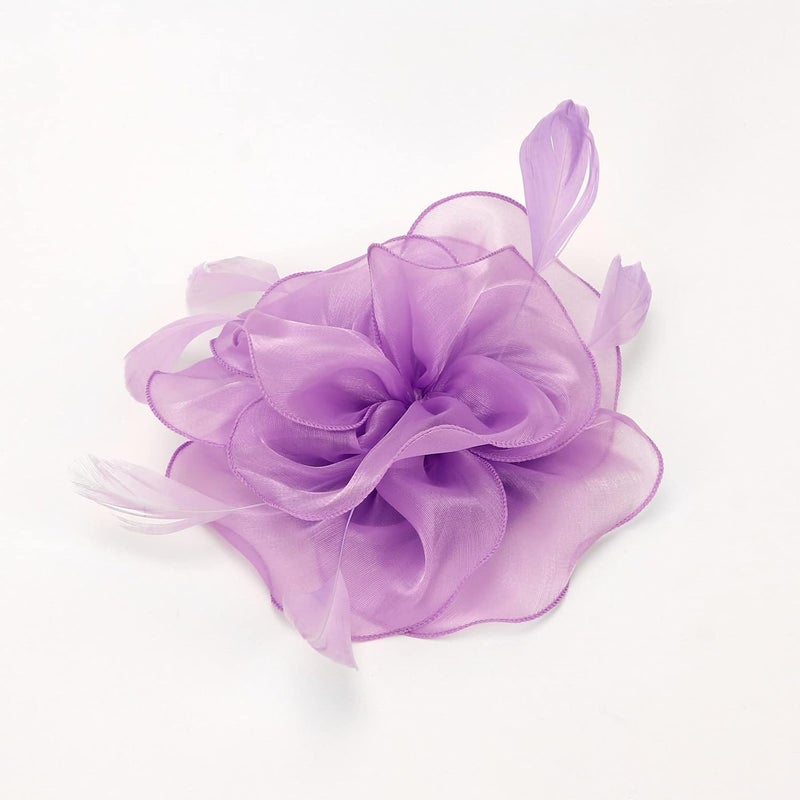 DRESHOW Fascinators Hat Flower Mesh Ribbons Feathers on a Headband and a Clip Tea Party Headwear for Girls and Women - Image 5