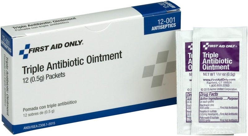 First Aid Only 12001 Triple Antibiotic Ointment Packet Box of 12 - Image 4