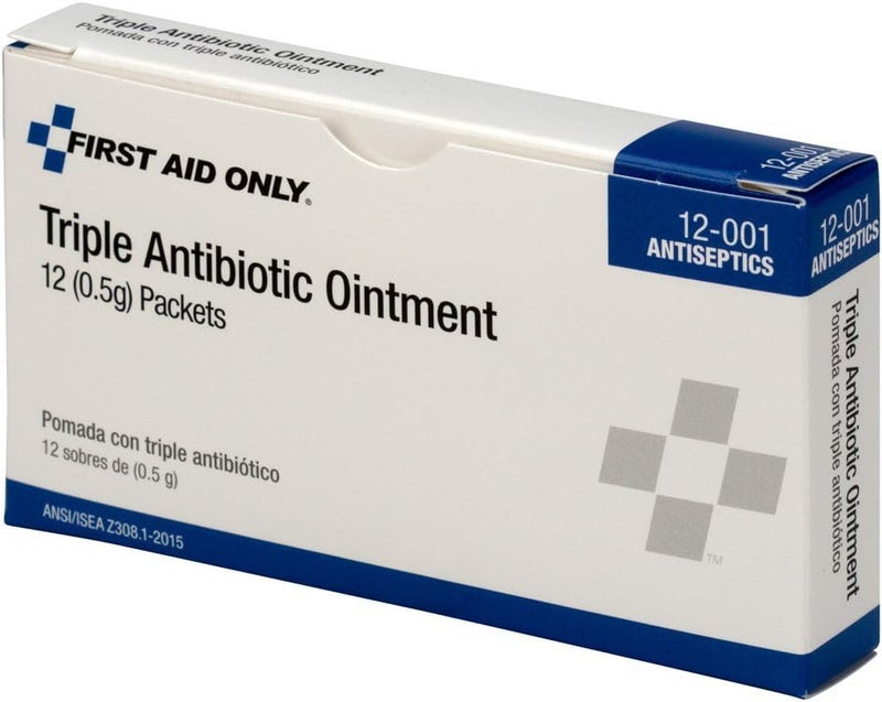 First Aid Only 12001 Triple Antibiotic Ointment Packet Box of 12 - Image 1