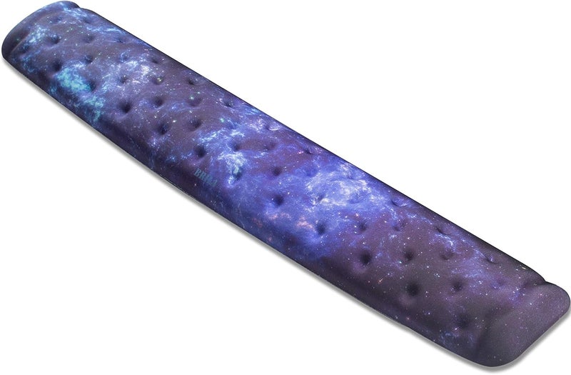 BRILA Keyboard Wrist Rest Support Cushion Pad for Computer, Laptop, Office Work, PC Gaming - Memory Foam Gel with Massage Holes Design - Non-Slip Easy Typing Wrist Pain Relief (Nebula) - Image 1