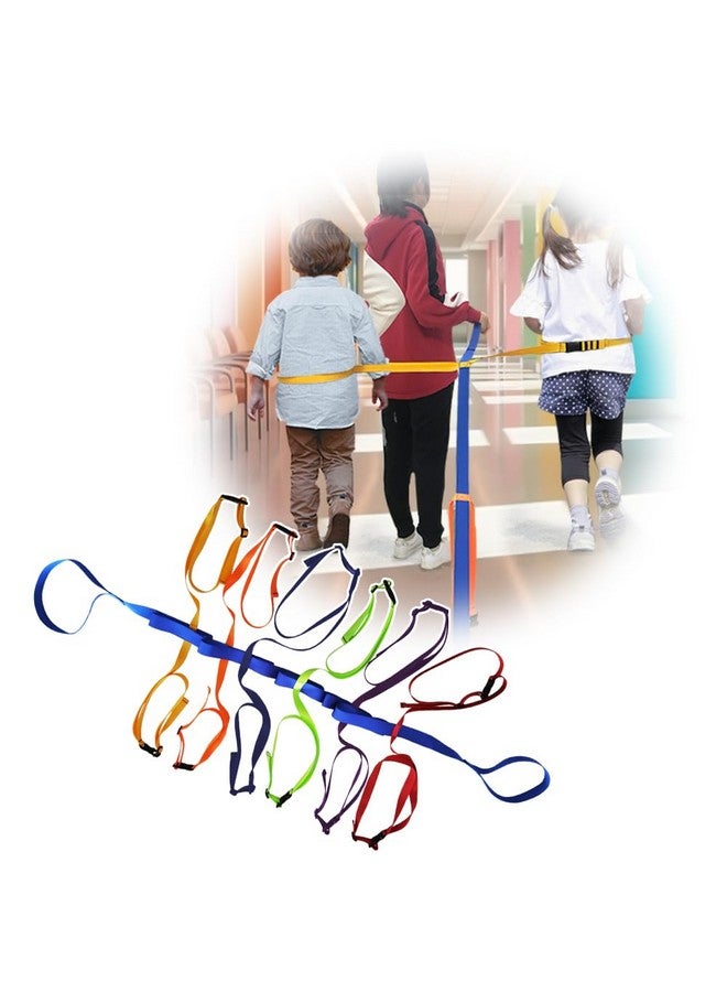 KAVIL Preschool Walking Rope with Rings Toddlers Child Leashes for Kids 2 to 12 Line Up Safety Wrist Strap with Handles Color Tether Daycare Must Haves Outdoor Supplies (Support 2 Adult & 12 Children) - Image 1