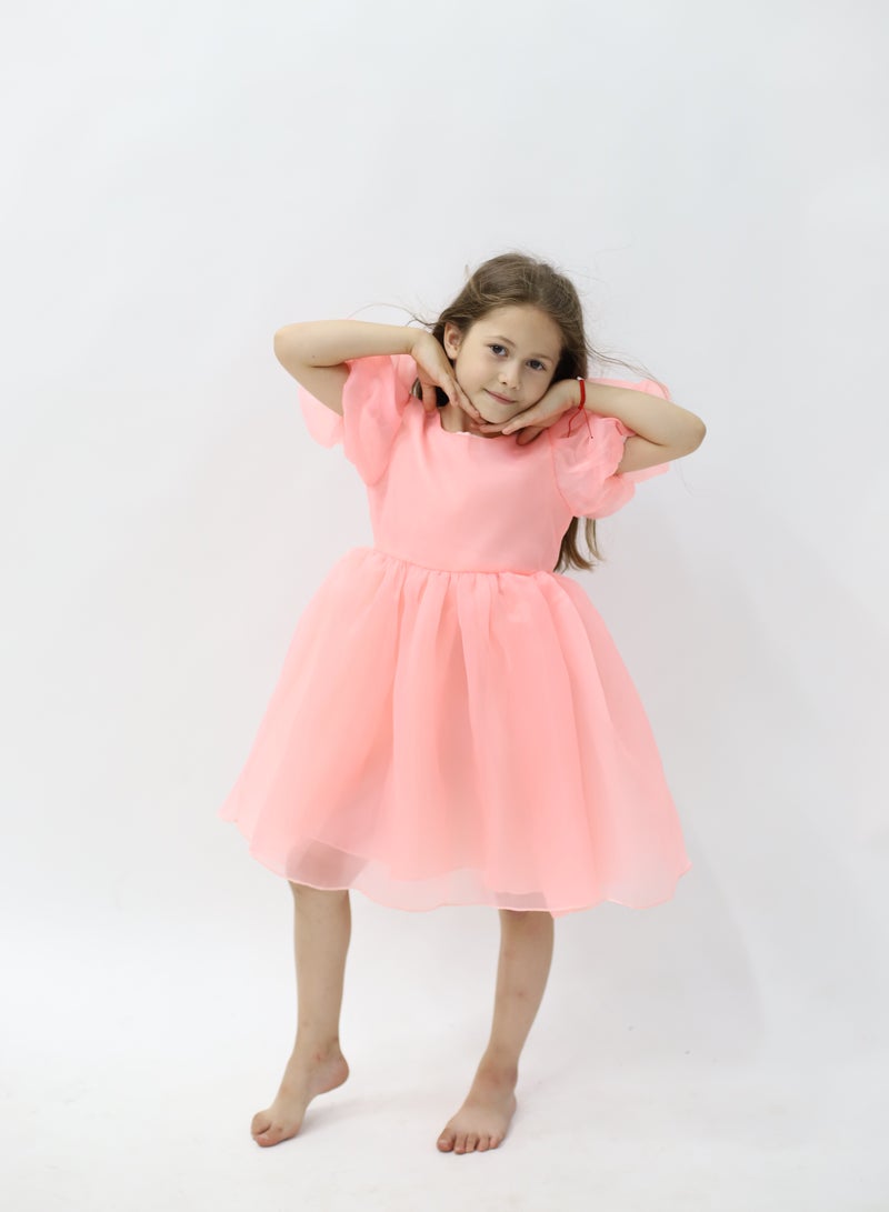 D'Daniela Organza Puffed Sleeve Dress - Image 2