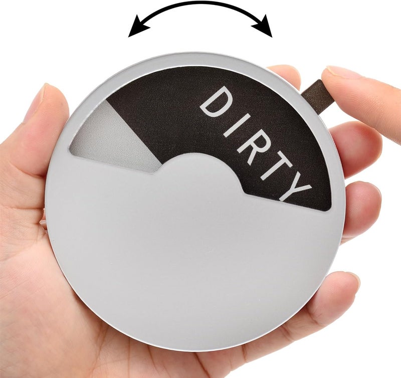 Kichwit Dishwasher Magnet Clean Dirty Dishwasher Sign Magnetic Tells Whether Dishes are Clean or Dirty 35 Silver - Image 2