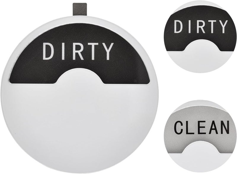 Kichwit Dishwasher Magnet Clean Dirty Dishwasher Sign Magnetic Tells Whether Dishes are Clean or Dirty 35 Silver - Image 3