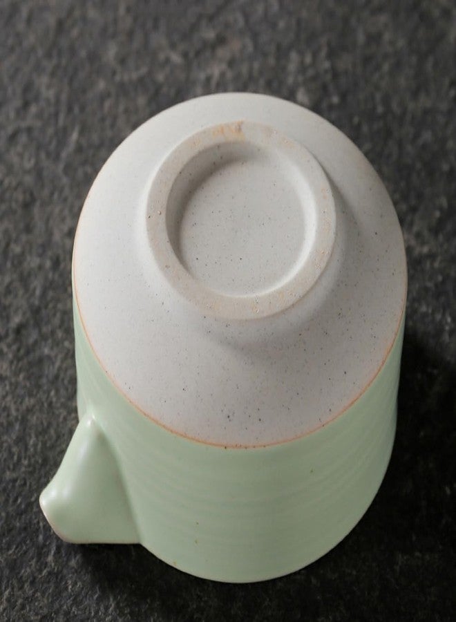 OUGETHER Matcha Traditional Porcelain Tea Bowl with Pour Spout - Hand Made Porcelain with Light Green Matte Glaze - Perfectly Whisked Matcha Green Tea, 430ml/ 14.5oz - Image 5