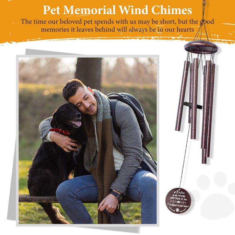 Synhonty Pet Memorial Gifts for Loss of Dog, 25 inch pet Memorial Wind Chimes, Loss of Dogs Sympathy Gift, Dog Remembrance Gift, Bereavement Gifts Dogs, in Memory of Pets Wind Chimes for Outside Garden - Image 2