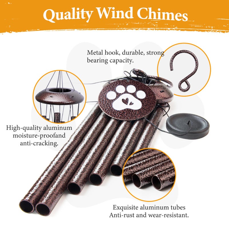 Synhonty Pet Memorial Gifts for Loss of Dog, 25 inch pet Memorial Wind Chimes, Loss of Dogs Sympathy Gift, Dog Remembrance Gift, Bereavement Gifts Dogs, in Memory of Pets Wind Chimes for Outside Garden - Image 4