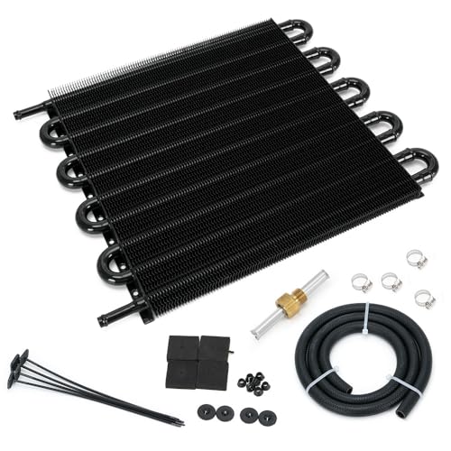 SJDYYMX Universal 516 Transmission Oil Cooler Kit Aluminium alloy 10 Pass Tube Fin Black - Image 1
