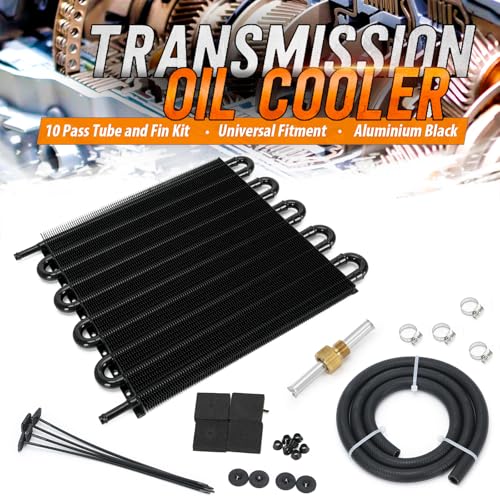 SJDYYMX Universal 516 Transmission Oil Cooler Kit Aluminium alloy 10 Pass Tube Fin Black - Image 3